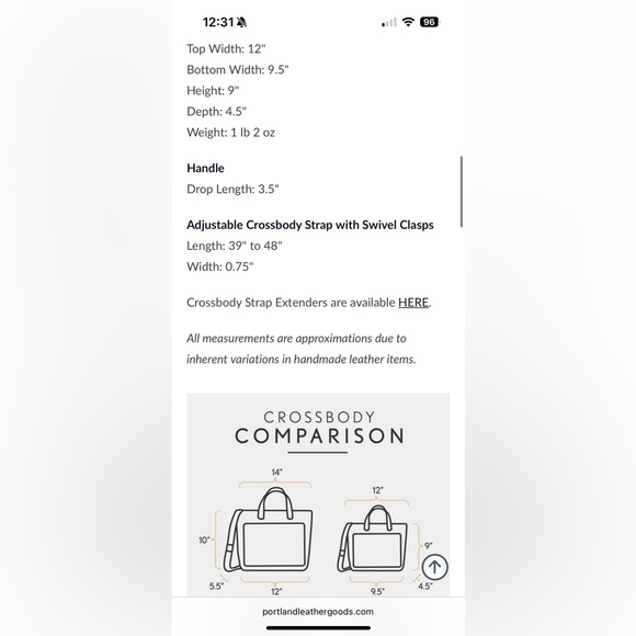 Portland Leather Mini Crossbody Bag - Brown - Picture 8 of 8